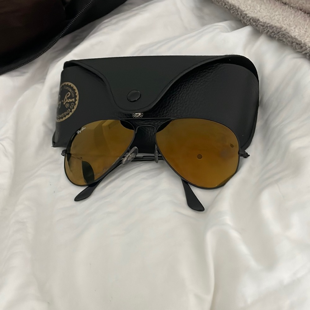Ray-ban mirrors orange aviators